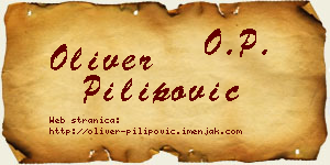 Oliver Pilipović vizit kartica